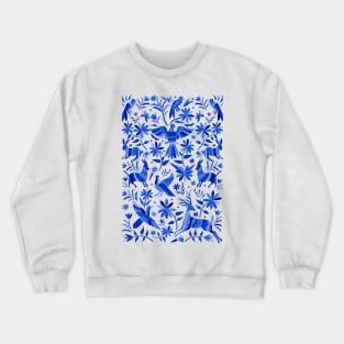 Mexican Otomí Design in Blue Crewneck Sweatshirt